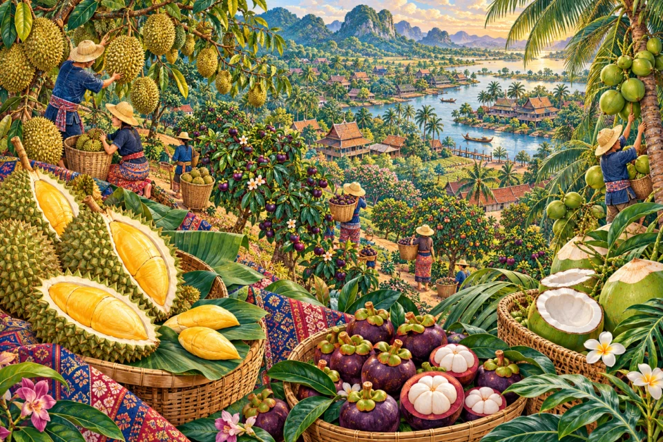 ผลไม้ไทย · ทุเรียน มังคุด มะพร้าว / โลกเล็กในมุมใหม่