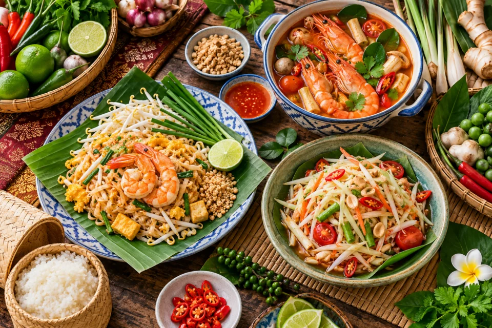 ครัวไทย · ผัดไทย ส้มตำ ต้มยำกุ้ง