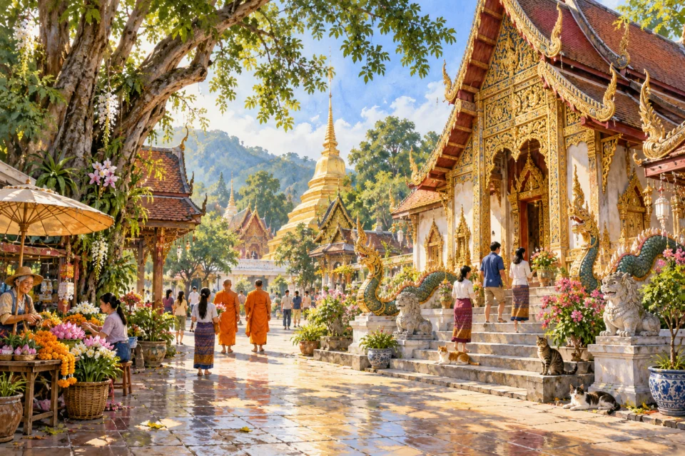 วิถีชีวิตรอบวัดไทย