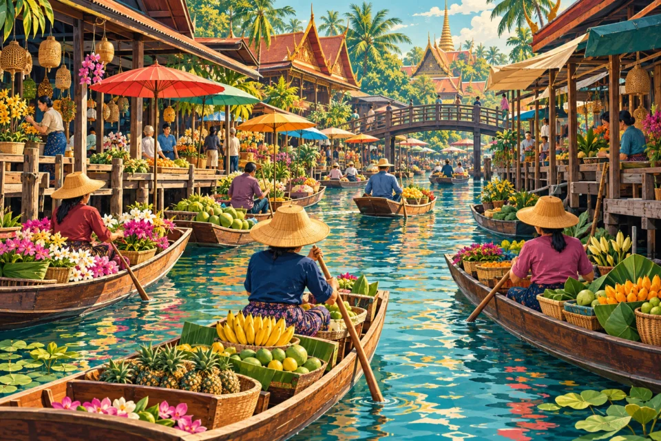 Damnoen Saduak Floating Market · Design B · AI DEMO