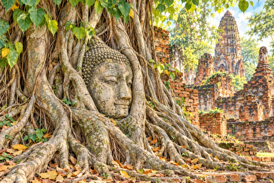 วัดมหาธาตุ · ใต้ร่มรากไม้