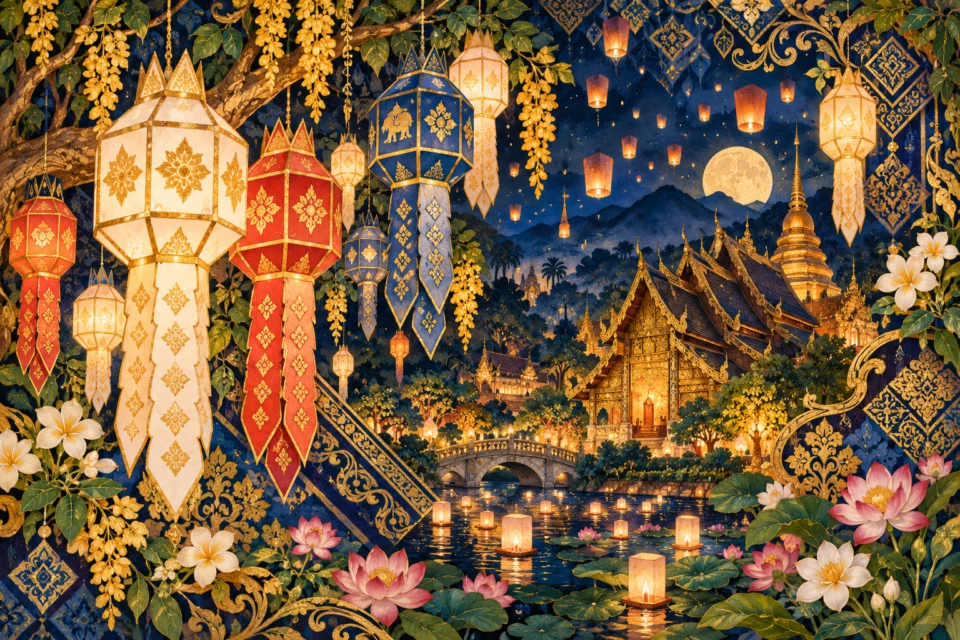 清迈天灯节 · Design B · AI DEMO
