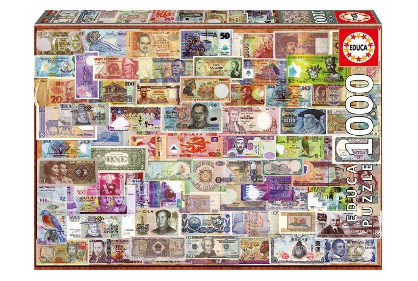 จิ๊กซอว์ 1000 ชิ้น Educa ธนบัตรโลก #17659