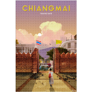 จิ๊กซอว์ 1000/500 ชิ้น A journey in Posters - Thapae Gate, Chang Mai - Image 2