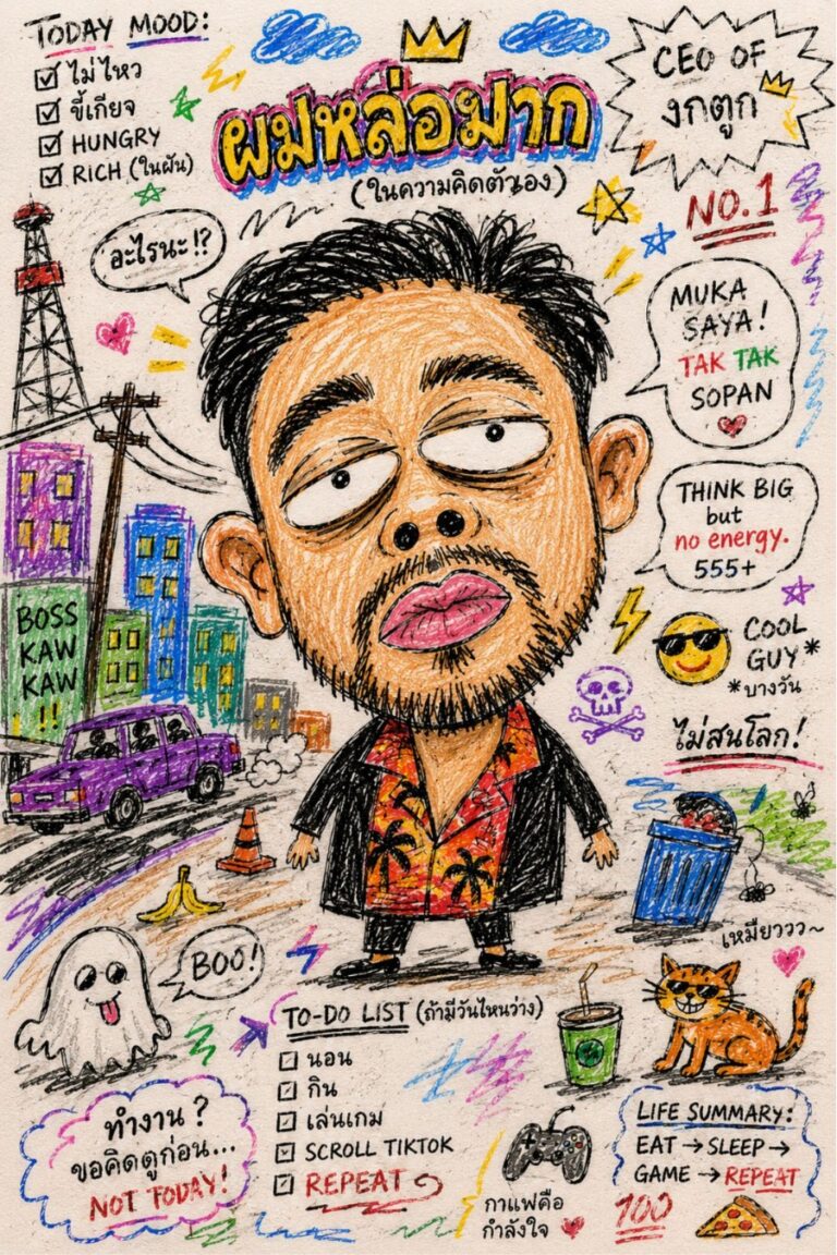 ugly and funny 2D doodle drawing